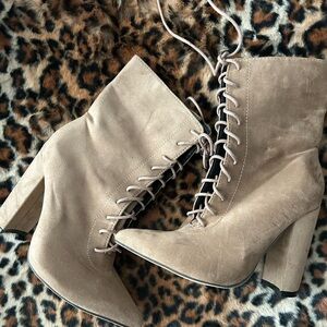 Lace up heeled boots